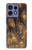 S3691 Plume de paon d'or Etui Coque Housse pour Motorola Edge 50 Fusion