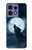 S3693 Pleine lune du loup blanc sinistre Etui Coque Housse pour Motorola Edge 50 Fusion