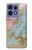 S3717 Imprimé graphique en marbre bleu pastel or rose Etui Coque Housse pour Motorola Edge 50 Fusion
