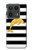 S2882 Noir et blanc rayé Dauphin d'or Etui Coque Housse pour Motorola Edge 50 Ultra