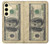 S0702 Dollars d'argent Etui Coque Housse pour Samsung Galaxy S24 FE