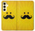 S1145 Soleil jaune Mustache Etui Coque Housse pour Samsung Galaxy S24 FE