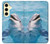 S1291 Les Dauphins en Mer Etui Coque Housse pour Samsung Galaxy S24 FE