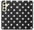 S2299 Noir Pois Etui Coque Housse pour Samsung Galaxy S24 FE