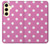 S2358 Rose à pois Etui Coque Housse pour Samsung Galaxy S24 FE