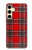 S2374 Motif Tartan Rouge Etui Coque Housse pour Samsung Galaxy S24 FE