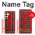 S2374 Motif Tartan Rouge Etui Coque Housse pour Samsung Galaxy S24 FE