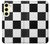 S2492 Noir et blanc Damier Etui Coque Housse pour Samsung Galaxy S24 FE