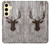 S2505 Tête de Renne Vieux bois Texture graphique Etui Coque Housse pour Samsung Galaxy S24 FE
