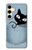 S2641 Noir Chat Poche Etui Coque Housse pour Samsung Galaxy S24 FE