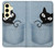 S2641 Noir Chat Poche Etui Coque Housse pour Samsung Galaxy S24 FE