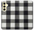 S2842 Noir et blanc Buffle motif de vérification Etui Coque Housse pour Samsung Galaxy S24 FE