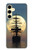 S2897 Pirate Ship Lune Nuit Etui Coque Housse pour Samsung Galaxy S24 FE