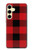 S2931 Rouge Buffle motif de vérification Etui Coque Housse pour Samsung Galaxy S24 FE