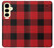 S2931 Rouge Buffle motif de vérification Etui Coque Housse pour Samsung Galaxy S24 FE