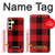 S2931 Rouge Buffle motif de vérification Etui Coque Housse pour Samsung Galaxy S24 FE