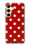 S2951 Rouge Pois Etui Coque Housse pour Samsung Galaxy S24 FE