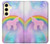 S3070 Arc en ciel pastel ciel Licorne Etui Coque Housse pour Samsung Galaxy S24 FE