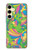 S3273 Fleur Ligne Motif Art Etui Coque Housse pour Samsung Galaxy S24 FE