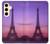 S3447 Paris Eiffel Le coucher du soleil Etui Coque Housse pour Samsung Galaxy S24 FE