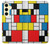 S3814 Composition de dessin au trait Piet Mondrian Etui Coque Housse pour Samsung Galaxy S24 FE