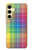 S3942 Tartan à carreaux arc-en-ciel LGBTQ Etui Coque Housse pour Samsung Galaxy S24 FE