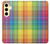 S3942 Tartan à carreaux arc-en-ciel LGBTQ Etui Coque Housse pour Samsung Galaxy S24 FE
