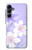 S2361 Fleurs blanches Violet Etui Coque Housse pour Samsung Galaxy A16 5G