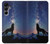 S3555 Loup Hurlant Million étoiles Etui Coque Housse pour Samsung Galaxy A16 5G