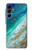 S3920 Couleur bleu océan abstrait émeraude mélangée Etui Coque Housse pour Samsung Galaxy A16 5G