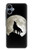 S1981 Loup hurlant à la lune Etui Coque Housse pour Samsung Galaxy A06