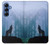 S0935 Loup Hurlant dans la forêt Etui Coque Housse pour Samsung Galaxy S25