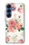 S1859 Motif Rose Etui Coque Housse pour Samsung Galaxy S25