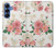 S1859 Motif Rose Etui Coque Housse pour Samsung Galaxy S25