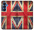 S2303 Drapeau britannique UK Millésime Etui Coque Housse pour Samsung Galaxy S25