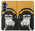 S2324 Singe drôle avec casque Pop Musique Etui Coque Housse pour Samsung Galaxy S25