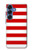 S2364 Rouge et blanc rayé Etui Coque Housse pour Samsung Galaxy S25
