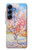 S2450 Van Gogh Fleur de Pêcher Etui Coque Housse pour Samsung Galaxy S25