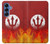 S2803 Feu Rouge Diable Lance Symbole Etui Coque Housse pour Samsung Galaxy S25