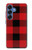 S2931 Rouge Buffle motif de vérification Etui Coque Housse pour Samsung Galaxy S25