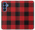 S2931 Rouge Buffle motif de vérification Etui Coque Housse pour Samsung Galaxy S25