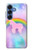 S3070 Arc en ciel pastel ciel Licorne Etui Coque Housse pour Samsung Galaxy S25