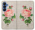 S3079 Rose Rose millésimé Etui Coque Housse pour Samsung Galaxy S25