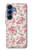 S3095 Motif Rose millésimé Etui Coque Housse pour Samsung Galaxy S25