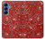 S3354 Rouge classique Bandana Etui Coque Housse pour Samsung Galaxy S25
