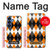 S3421 Noir Orange Blanc Argyle Plaid Etui Coque Housse pour Samsung Galaxy S25