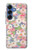S3688 Motif d'art floral floral Etui Coque Housse pour Samsung Galaxy S25