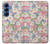 S3688 Motif d'art floral floral Etui Coque Housse pour Samsung Galaxy S25