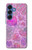 S3710 Coeur d'amour rose Etui Coque Housse pour Samsung Galaxy S25