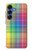 S3942 Tartan à carreaux arc-en-ciel LGBTQ Etui Coque Housse pour Samsung Galaxy S25